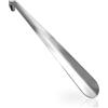 laeeyin Calzascarpe in metallo lungo 42 cm, calzascarpe lungo in metallo con foro sospeso, forma ergonomica per uomini, donne, bambini, anziani, argento