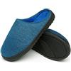 ChayChax Pantofole da Casa Donna Uomo Caldo Peluche Ciabatte da Casa Memory Foam Casa Pattini Leggero Inverno Cotone Scarpe, Blu B, 44/45 EU