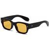 YAMEIZE Rettangolari Occhiali da Sole da Uomo Donna Quadrati Retrò Vintage Moda Rettangolari Cornice Quadrata Occhiali Protezione UV400 Nero Giallo