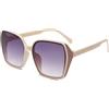 YAMEIZE Quadrati Occhiali da Sole Grande da Uomo Moda Strass Diamante Quadrato da Donna Rettangolari Retrò Vintage 90s Occhiali UV400 Sabbia Beige Grigio