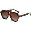 YAMEIZE Polarizzati Occhiali da Sole Uomo Donna Retrò 70s Pilot Doppio Ponte Vintage Quadrati Polarizzati Occhiali da Guida Protezione UV400