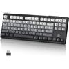 MAMBASNAKE M87 TKL 87 tasti - Tastiera da gioco wireless a doppia modalità, Bluetooth/2,4 GHz, tasti a sfera in PBT, 4000 mAh, tastiera a membrana retroilluminata con colori misti arcobaleno - Nero