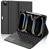 IVEOPPE Cover iPad Pro 11" 5 Gen 2024 con Tastiera e Touchpad, Bluetooth Staccabile per iPad Pro 11" M4 2024, Nero