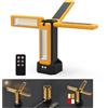 iodoo Faretto da Cantiere LED Ricaricabile Solare con Treppiede, Batteria da 13200 mAh, Faretti da Cantiere con Luminosità da 8000 Lumen, Adatto a Cantieri, Campeggio All'aperto (Arancione senza supporto)