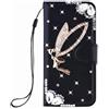 BLOTECH Custodie per ZTE Blade A75 5G Cover DIY Brillantini Portafoglio Strass Phone Case Bling Bling Glitter Brillante Nero Wallet Case Leather Magnetico Flip per ZTE Blade A75 5G,Angelo