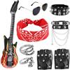 PEUTIER 9 costumi da rockstar per bambini, anni '80, per bambini, rockstar, punk, accessori per costume rockstar, accessori per costume rockstar, per ragazzi e uomini