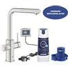 GROHE Blue Pure MintaCromo Spazzolato Rubinetto multifunzione con filtro a 5 fasi taglia S e doccetta estraibile