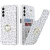 SailorTech per Samsung Galaxy A14 5G Custodia con Portacarte, ad Anello con Supporto per Carta di Credito - Leopardo Bianco