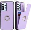 SailorTech per Samsung Galaxy A53 5G Custodia con portacarte, Galaxy A53 5G Custodia telefonica ad anello con supporto per carta di credito Custodia per Samsung A53 5G-Viola