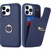 SailorTech Custodia per iPhone 14 Pro Max con porta carte di credito per donne, iPhone 14 Pro Max, con supporto ad anello, slot per carte di credito, funzione leggio, alla moda, per uomini - blu navy