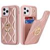 SailorTech iPhone 11 Pro Custodia con Portacarte per Donne, iPhone 11 Pro Telefono Custodia Anello Stand con Kickstand Carta di Credito Custodia Carino e alla moda per iPhone 11 Pro - Oro rosa