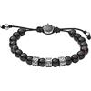 Diesel Bracciale Per Uomo Perline, 16,5 Cm-25 Cm Nero Bracciale Semi-Prezioso, DX1101040