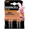 Duracell - Batterie AAA, confezione da 4