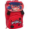 Franco Cosimo Panini Miraculous - Zaino Scuola Ladybug Regolabile con Estensione Soffietto 9 cm, Chiusura a Zip + Tasche Laterali e Frontali - Zainetto Bambina con Etichetta Nome + Tirazip Logato, 29x41hx13,5 cm, Rosso