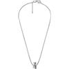Diesel Collana Da Uomo Con Doppio Ciondolo, 55 Cm + 5 Cm Argento/Acciaio Collana In Acciaio Inossidabile, DX1168040