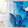 Ttincceer 180x180cm Cortina Doccia Marmo Blu di lusso astratto inchiostro moderno arte impermeabile bagno decorativo con ganci lavabile Home Decor