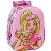 safta BARBIE 3D - Zaino scolastico, con design 3D, adattabile al carrello, ideale per bambini di diverse età, comodo e versatile, qualità e resistenza, 27 x 10 x 33 cm, Rosa, M, Casual