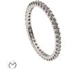 Anello veretta in oro bianco 18 Kt 750 zirconi -734/ST-