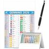 Generico Calendario 2026 da muro olandese 12 mesi, formato grande (47cm x 28.8cm) Multicolore Note, Spazio note giornaliera_omaggio Calendario da tavolo 2026 + omaggio penna touch screen