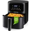 GOURMETmaxx AirGenius - Friggitrice ad aria calda, 4,5 l, friggitrice con 6 funzioni, 8 programmi, mini forno, cibi a basso contenuto di grassi per max. 3 persone, friggitrice ad aria calda con