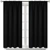 BGment Tende oscuranti nere per finestra della cucina della camera da letto 106 x 114 cm, con tasca per asta, isolamento termico, per bagno, camper, privacy, tende corte, 106 x 114 cm, 2 pannelli