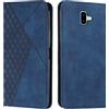 KOUYI Cover per Samsung Galaxy J6 Plus 2018, Custodia Portafoglio,Cover Libro,Pelle Flip/Folio Case con [Funzione di Supporto] [3-Scheda Slot] [Magnetica] Antiurto (Blu)