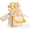 Penitue 60° Biglietto d'Anniversario, 3D Oro Happy Anniversary Biglietto Pop-Up con Busta per Donne Uomini Moglie Marito Coppie Genitori Lui Lei Regalo di Matrimonio