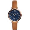Fossil Orologio Jacqueline da donna, Movimento al quarzo a tre lancette con cinturino in pelle, Marrone E Blu