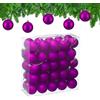 Relaxdays Palline di Natale, Set da 50 Palle Albero, Addobbi Natalizi, ∅ 6 cm, Sfere in Plastica Design Opaco, Fucsia