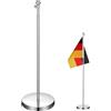 Kisangel Supporto telescopico per bandiere in acciaio inox, robusto supporto per bandiere da tavolo per ufficio, portatile e regolabile, ideale per la decorazione e le presentazioni