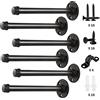 Eledom Staffe per mensole per tubi da 30,5 cm, staffe per mensole galleggianti in metallo resistente, confezione da 6 pezzi, colore nero (30,5 - 6 pezzi)