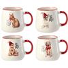 Ad Trend Tazza di Natale Porcellana 360 Ml D 10 Cm H 9 Cm Ass. Rosso Bianco 1 Pz