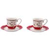 Ad Trend Servizio 2 Tazzine Caffè di Natale Porcellana D 6 Cm H 6 Cm Rosso Bianco