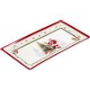 Ad Trend Piatto Rettangolare di Natale Porcellana 26 x 14 Cm Rosso Bianco