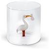 WD LifeStyle Bicchiere Vetro Borosilicato Cc 250 ml Decoro Cicogna Fagotto Rosa