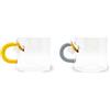 WD LifeStyle Set 2 Tazzine Caffè Vetro Borosilicato 130 Ml Decoro Ape