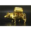 Antica statuetta toro placcata oro 24 carati accento decorativo per interni d...