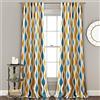 Lush Decor Mid Century Geo - Tenda a pannello filtrante per la luce, 274 x 132 cm, colore: Turchese e Arancione