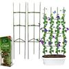 Rumsfel Garden Supporto Piante Rampicanti, Gabbie Pomodori e Supporti per Piante, Bastoncini per Piante con Rivestimento in Plastica, con Asta di Collegamento (Due Gruppi)