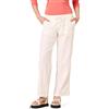 Amazon Essentials Pantaloni A Gamba Larga con Coulisse in Misto Lino vestibilità Comoda Donna, Bianco Brillante, S