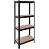 OcioDual Scaffali in Metallo Nero Tiny, Scaffale con Ripiani MDF, Scaffale Modulare, 150x60x30cm, Scaffali Metallici Componibili, Scaffalatura Metallo, Scaffalatura Garage, 240kg