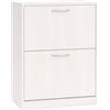 MOHOME Scarpiera Salvaspazio Slim Legno 2 Ante Bianco Frassinato Dimensioni 80 x 63 x 24 cm Anta a Ribalta Porta Scarpe Doppia Profondità Moderno MDF Ingresso Camera