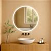 CLP Specchio da Bagno Laconia con Illuminazione, Specchio da Bagno antiappannamento, Specchio da Parete Rotondo LED dimmerabile, Dimensione:Ø 60