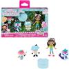 DREAMWORKS GABBY'S DOLLHOUSE Gabby's Dollhouse, Confezione da 4 personaggi in versione campeggio, Gabby, Pandy Panda, Baby Scatola e Siregatta, giocattoli per bambine e bambini dai 3 anni in su