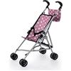 Bayer Design 30576AB Passeggino per bambole pieghevole con borsa, doppie ruote, cintura di sicurezza, per bambole fino a 46 cm