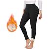 Vorvowry Leggins Invernali Donna Termici Ispessito Felpati Foderati Leggins Morbidi Caldi Vita Alta Eleganti Pantaloni Collant per Inverno M Nero