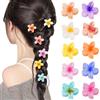 DIPZO 10 fermagli per capelli a forma di fiore piccolo per donne e ragazze, mini fermagli hawaiani a forma di ibisco, accessori estivi per capelli spessi, sottili e ricci, per tutte le acconciature