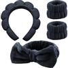 HIQU and HIST Set di 4 fasce per capelli, cosmetici, spa per lavare il viso, per la cura della pelle, per capelli, per capelli, per donne, ragazze, yoga, sport, doccia
