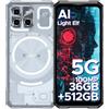 DOOGEE Blade GT Ultra 2025 Rugged Smartphone 5G, 36GB RAM + 512GB ROM, MediaTek 4nm 7300, Effetto Luce LED,100MP+32MP, 6.72" FHD+120Hz Telefono Indistruttibile, Android 14/NFC/WiFi6/Face ID/BT5.2/OTG
