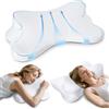 SAHEYER Cuscino Cervicale Per Dormire con 2 Opzioni di Altezza di Riposo, Cuscino Ortopedico Cervicale Antirussamento Cuscini Memory Foam Per Dormire Sulla Schiena e Sul Fianco, Con Federa Lavabile
